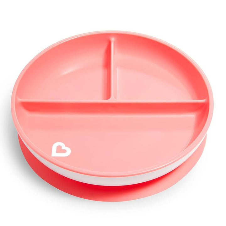 Munchkin Stay Put Suction Plate with Divider- Pack of 1 | BPA-Free Baby Feeding Plate