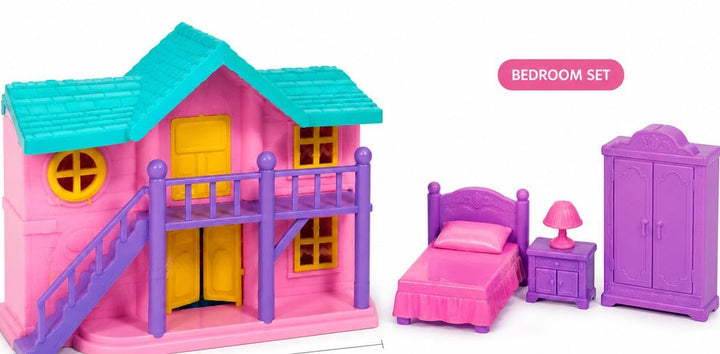 Lovely Funny Doll House Play Set with Furniture - Small (3-7 Years)