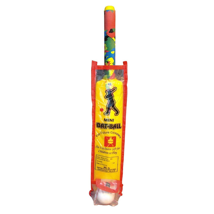 Nippon Cricket Bat and Ball Plastic Set - Mini (Pouch Packaging) | (2-4 Years)