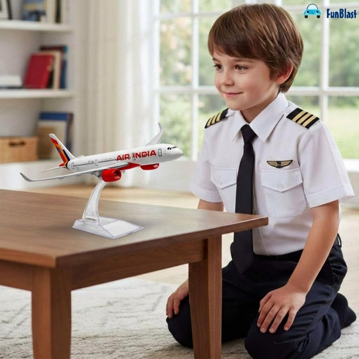 FunBlast Diecast Airplane Model Toy – A320 Air India | Scale Model for Display & Collection