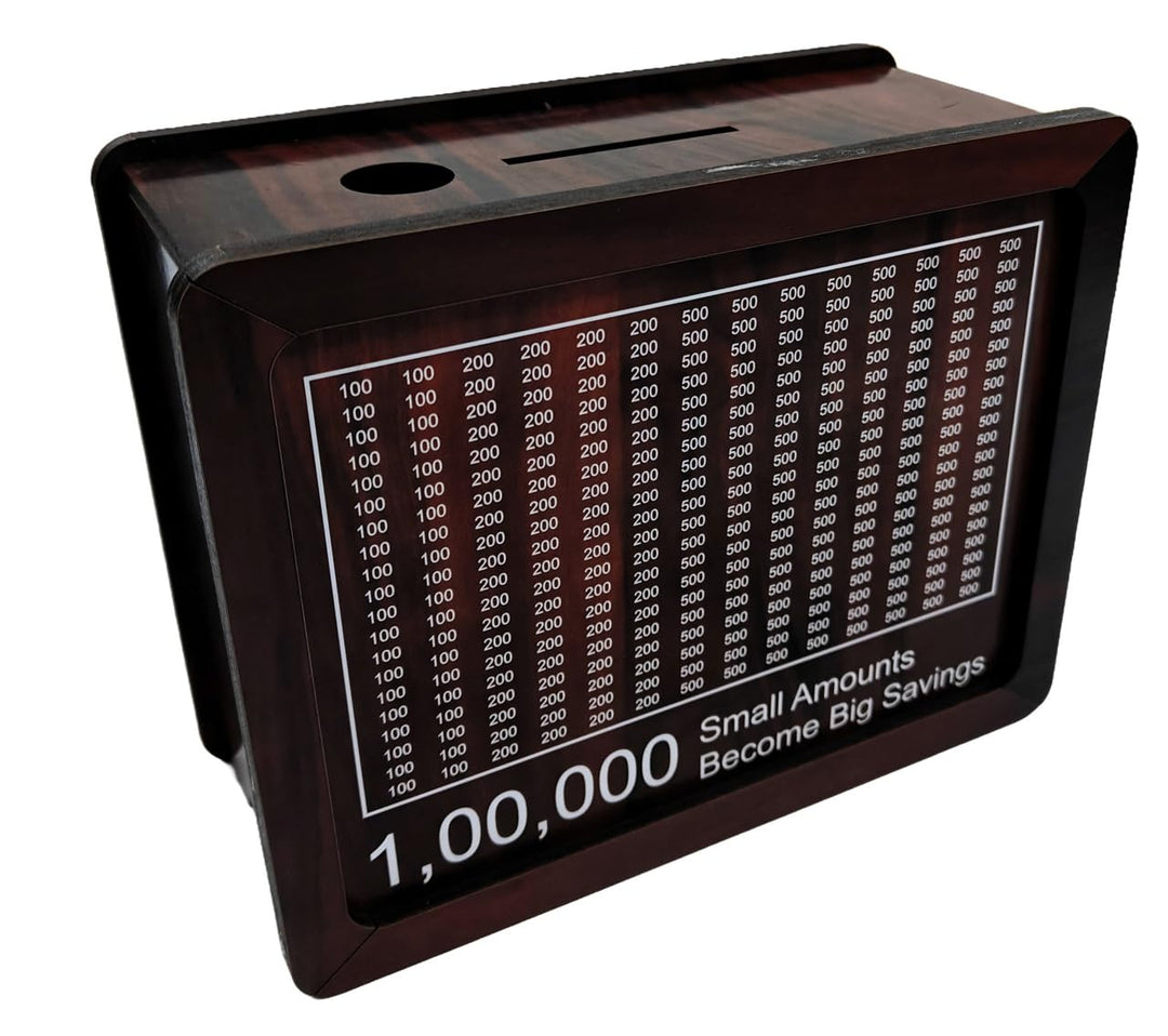 Kraftsman Lakhpot Wooden Money Bank- Brown
