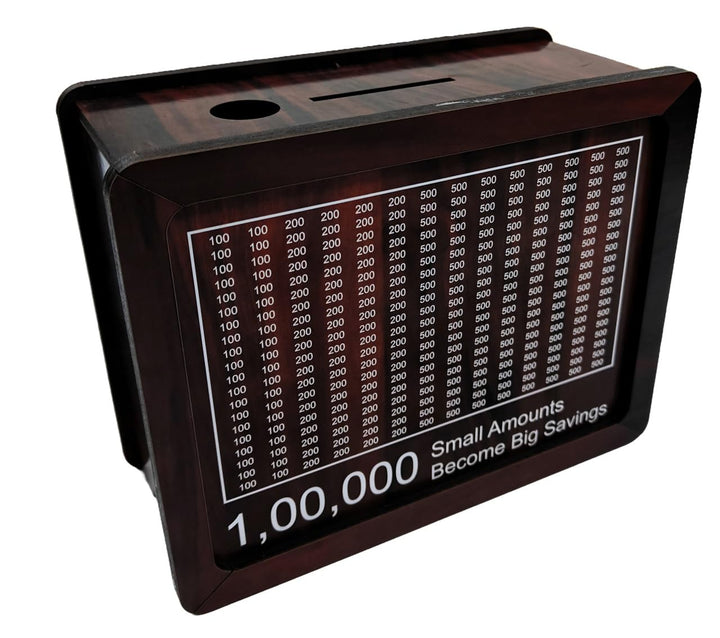 Kraftsman Lakhpot Wooden Money Bank- Brown