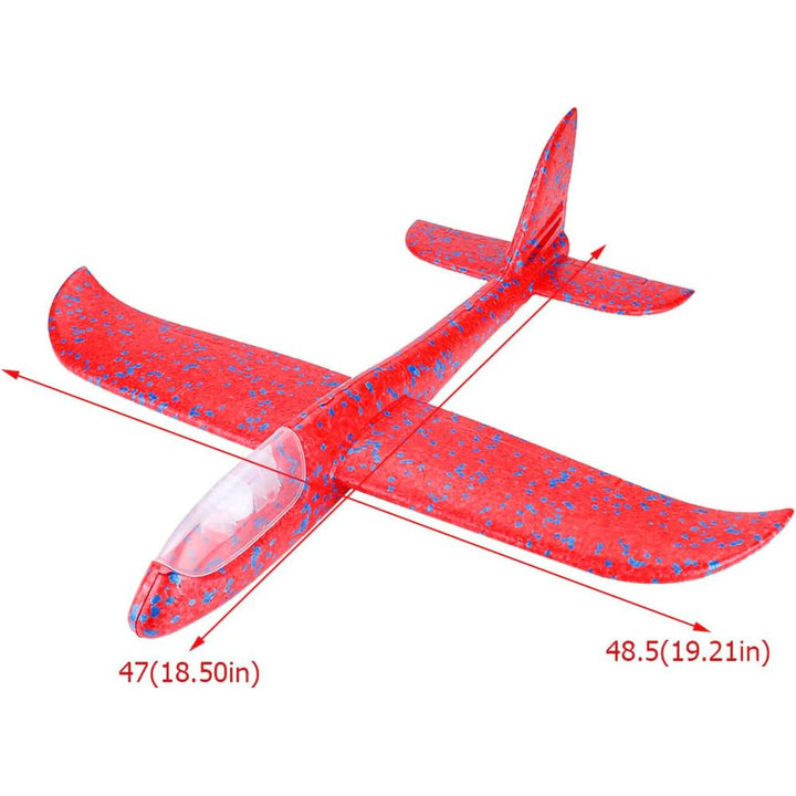 Flying Mini Throwing Glider Plane with Shiny Lights | EPP Foam Airplane Toy with Balanced Flight | Outdoor Flying Toy for Kids
