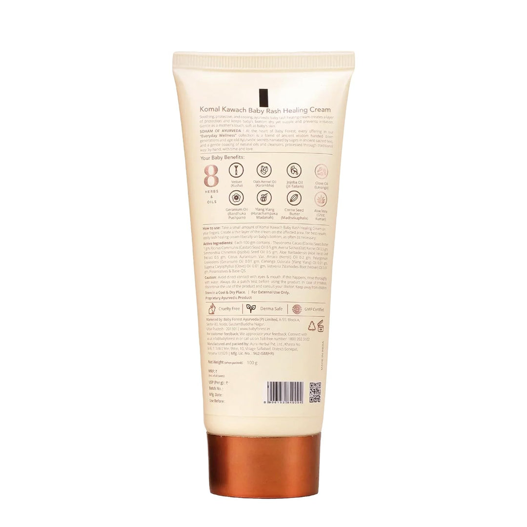 Baby Forest Komal Kawach - Baby Rash Healing Cream | 8 Herbs and Oils | 100 g