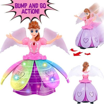 360° Spinning Princess Musical Dancing Angel Doll with LED Lights and Music