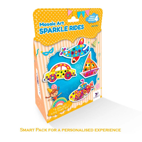 Toykraft Sparkle Rides Mosaic Art | Vehicle Sticker DIY Kit | Creative Activity & Theme Party Return Gift
