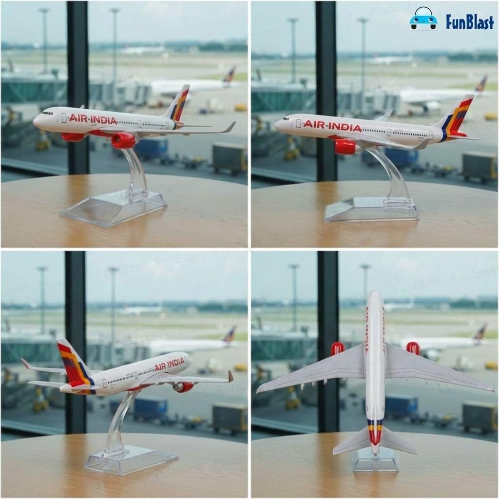 FunBlast Diecast Airplane Model Toy – A320 Air India | Scale Model for Display & Collection