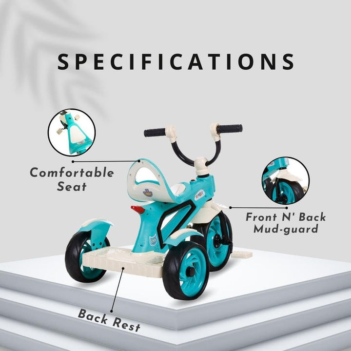 Kids Max 33 Tricycle with Light & Sound Feature | Turkish Blue | COD Not Available