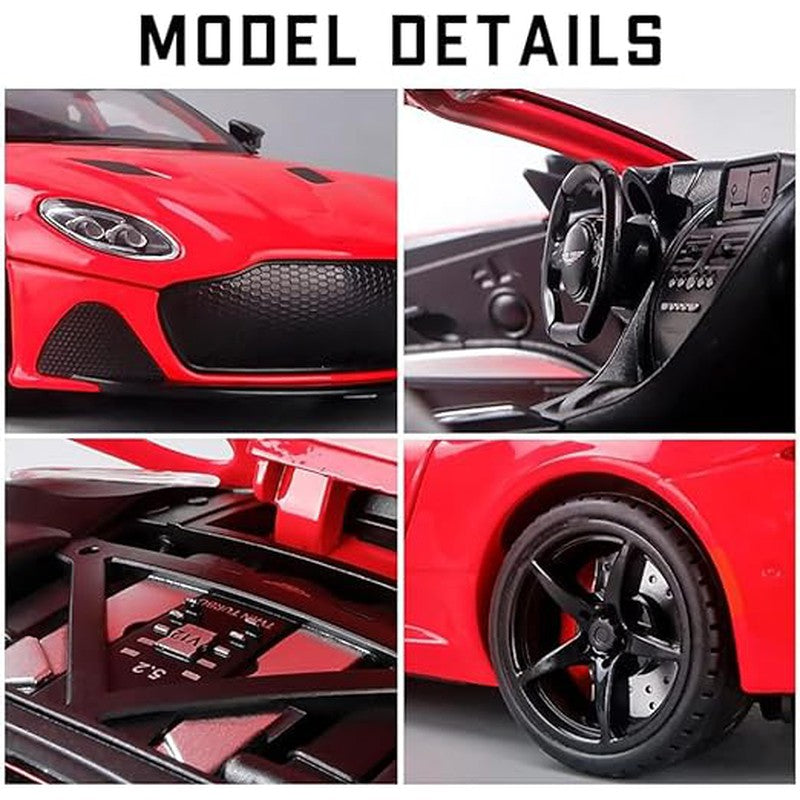 Resembling 1:24 for Aston Martin Gt Alloy Diecasts & Toy Vehicles Metal Toy Car Model Sound and Light Pull Back Collection (Assorted Colour)