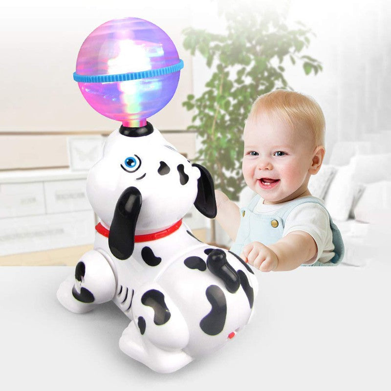 360 Degree Rotating Dancing Dog Toy with LED Light Ball & Sound (2-5 Years)