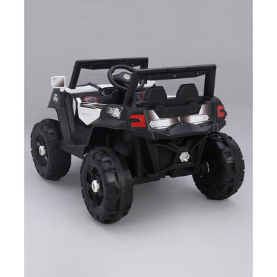 White Driving Jeep Ride on | Remote + Mobile App Control & Manual Steering Drive Car | Bluetooth Music Player | Loading Capacity of 50 Kg | COD Not Available