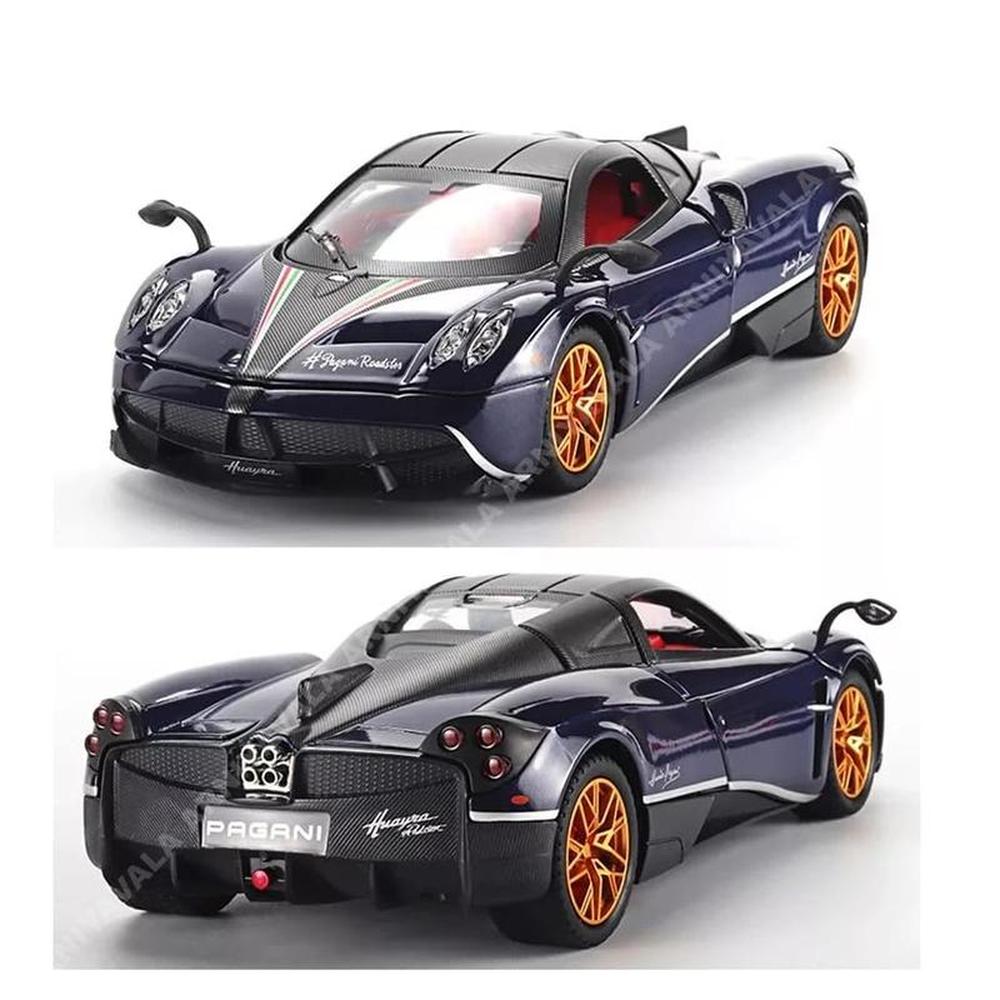BIG Fun Toys Resembling Pagani Huayra Diecast Car - Pullback, Openable Parts, Light & Sound | 1:24 Scale (3 Years till Grown Ups) | Assorted Colors