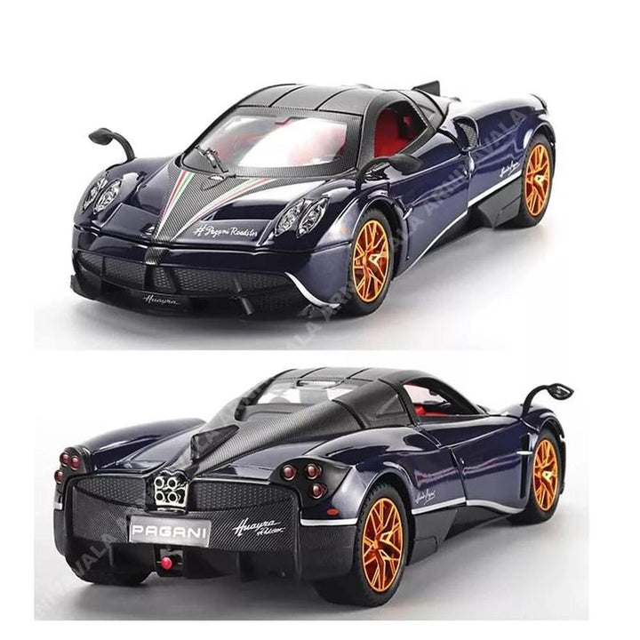 BIG Fun Toys Resembling Pagani Huayra Diecast Car - Pullback, Openable Parts, Light & Sound | 1:24 Scale (3 Years till Grown Ups) | Assorted Colors