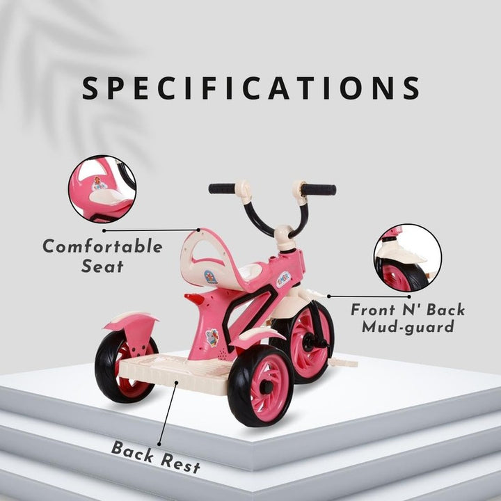 Kids Max 33 Tricycle with Light & Sound Feature | Fandango Pink | COD Not Available