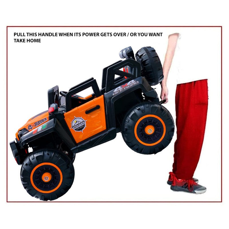 4x4 Battery Operated Electric Ride On Jeep | Motor for Steering | Remote Control | Orange | COD Not Available