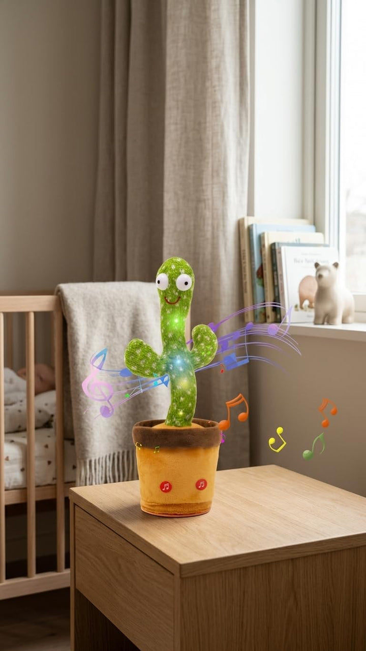 Dancing Cactus Toy for Kids | Talking, Singing & Voice Repeat Toy with LED Lights