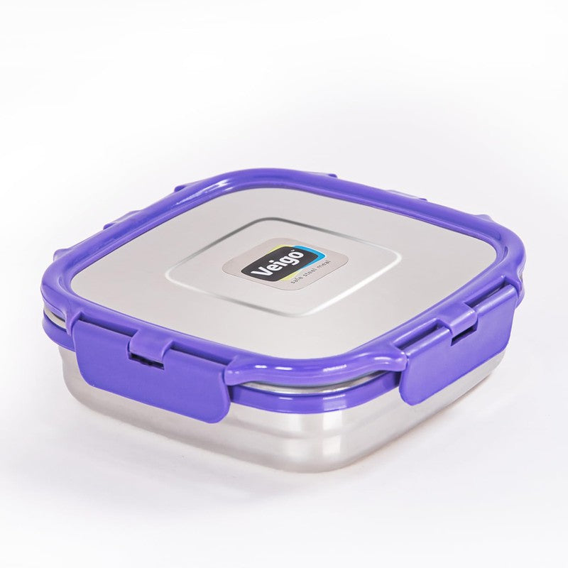 Freezer & Kitchen Storage Set of 4, Violet- 2 Large Stainless Steel Bo ...