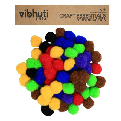 Assorted Pompoms | 2 cm | Ideal for DIY Activities Scrapbooking and More | 100