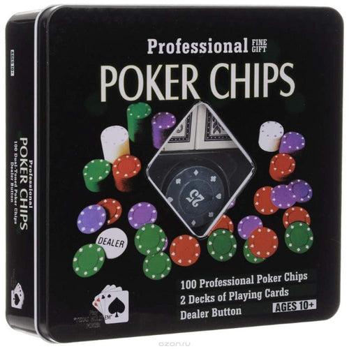 100 Professional Poker Chips with 2 Decks of Cards (Grown Ups)