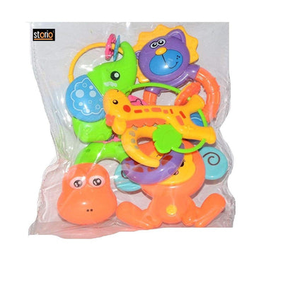 Colourful Rattle Based on Theme of Jungle Animals - Pack of 5
