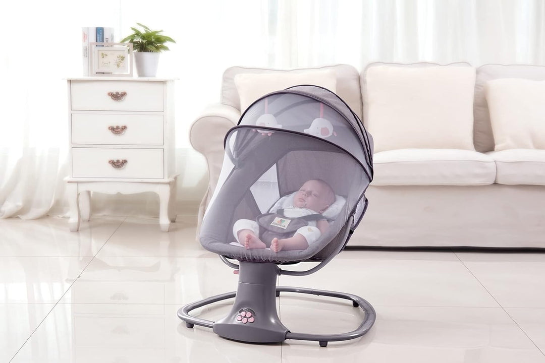 Mastela 3-in-1 Deluxe Multi-Functional Bassinet/Swing | 5 Ideal Angles Movements, 15 Melodies with Volume Control