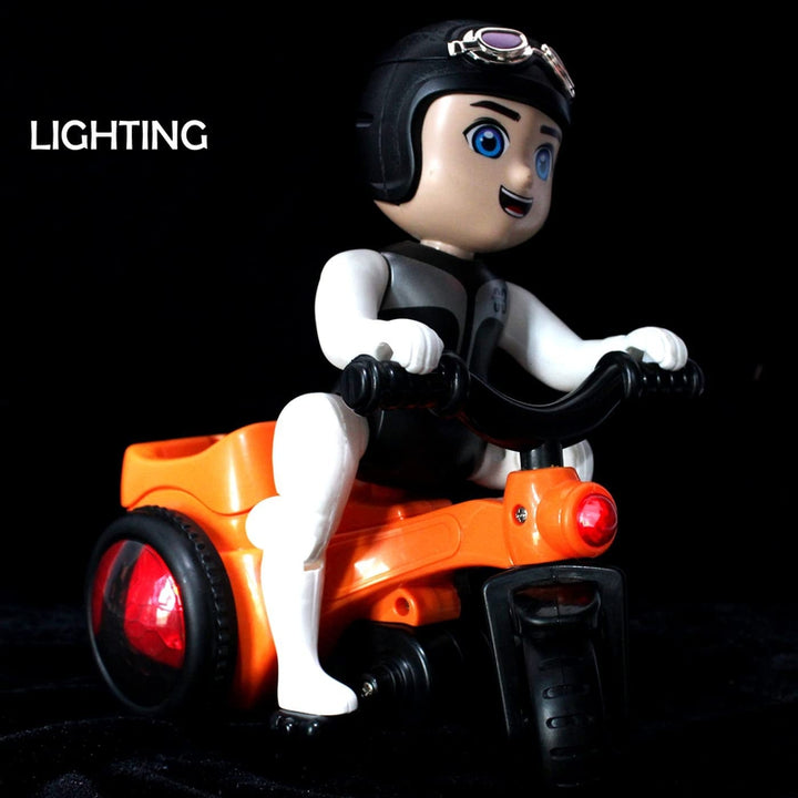 Battery Operated 360° Stunt Tricycle with Musical, 4D Flashing Light and Rotation Toy