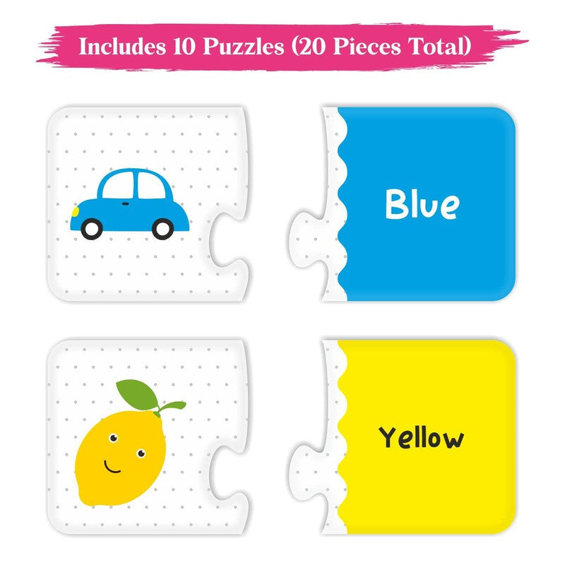 Colours 2 Pieces Learning Pack Jigsaw Puzzle, Montessori Early Educational Pre School Puzzle Toys for 2+ Years Kid