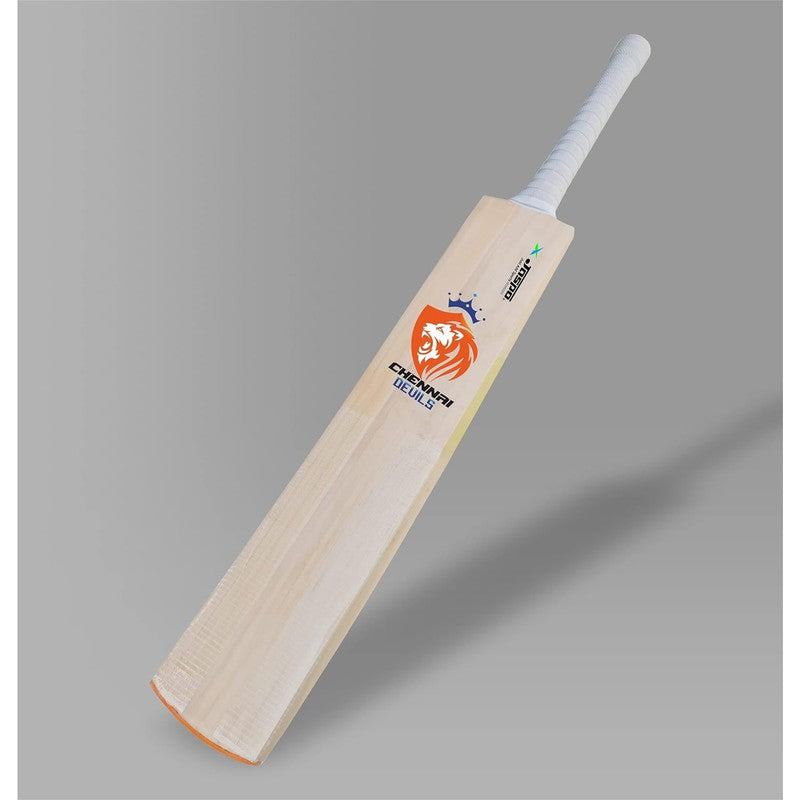 Jaspo Chennai Devils Club Craze Kashmir Willow Cricket Bat Short Handle (Wood) | Full Size (Grade 1) | 12+ Years