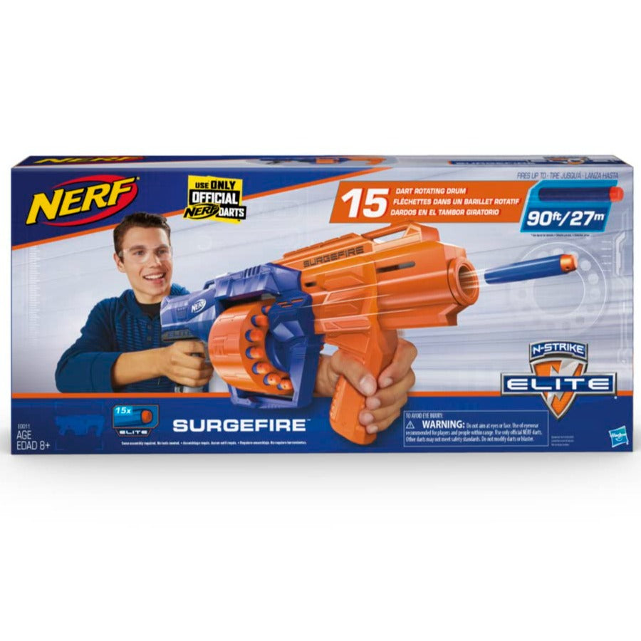 Original Nerf N-Strike Surgefire Elite Dart Blaster with 15 Darts by Hasbro