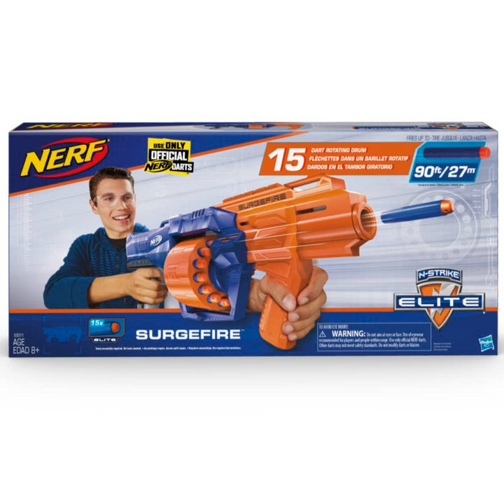 Original Nerf N-Strike Surgefire Elite Dart Blaster with 15 Darts by Hasbro