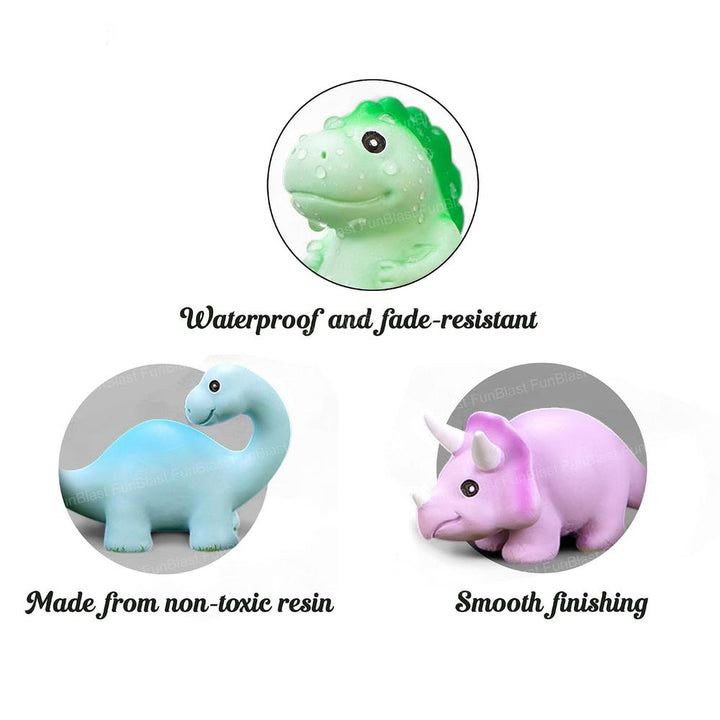 FunBlast Pack of 4 Dinosaur Miniature Figurines Set | Cute Dinosaur Showpieces
