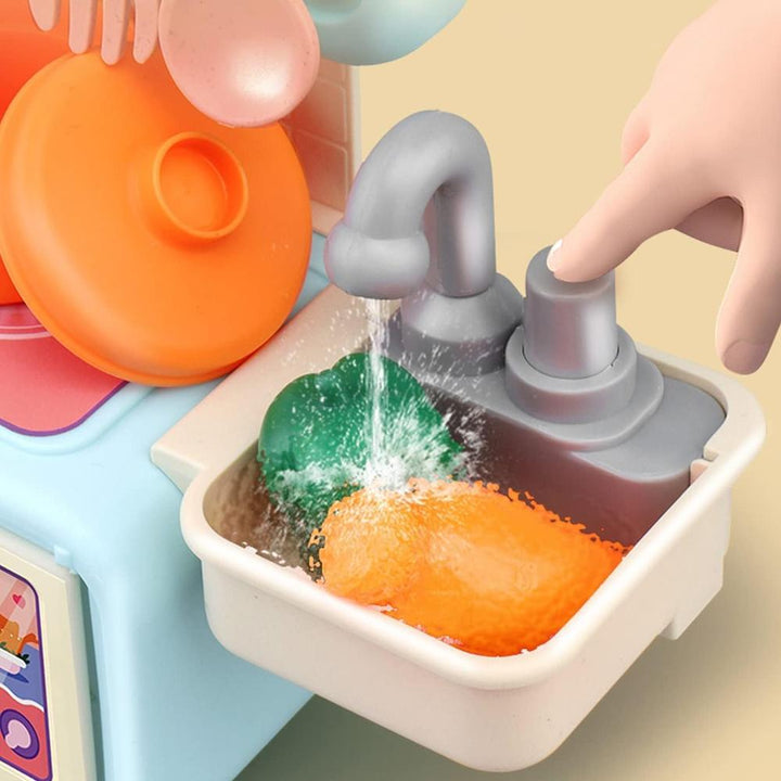 Annie Dream Kitchen Set | Pretend Play Toy Kitchen with Cooking Accessories, Sink & Storage Rack