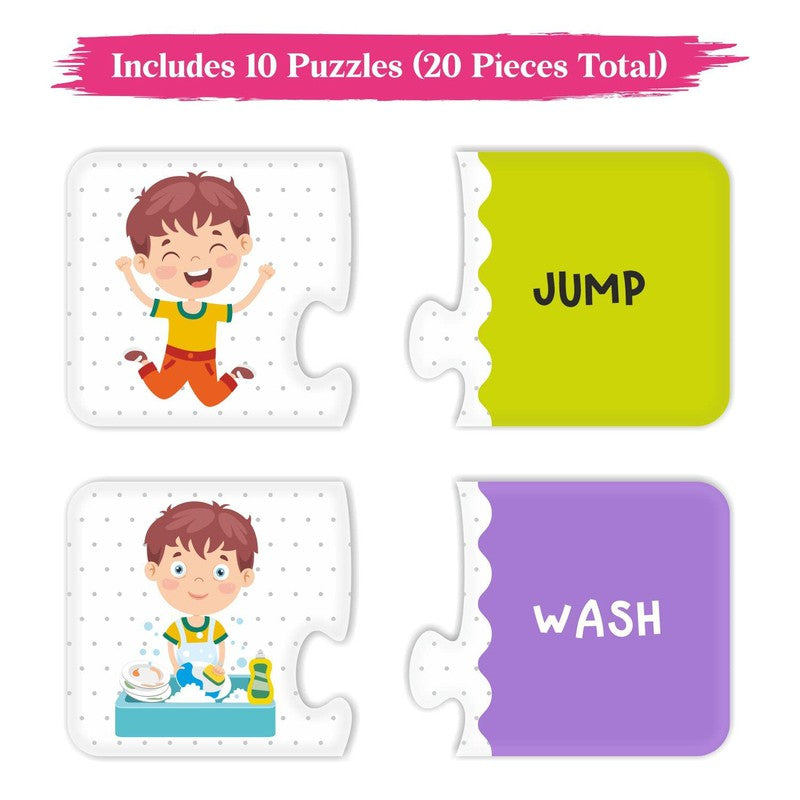 2 Pieces Learning Pack Jigsaw Puzzle - Action Word