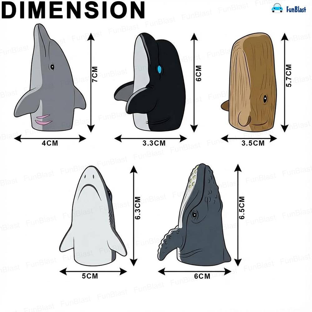 FunBlast Ocean Animals Finger Puppets | Storytelling Toys for Kids & Toddlers | Pack of 5