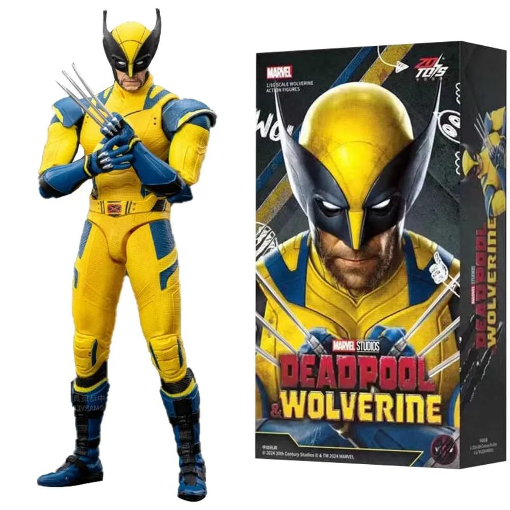 ZD Toys Original Marvel Deadpool Wolverine Action Figure - Yelow & Blue Costume | 1:10 Scale (15 Years till Grown Ups)