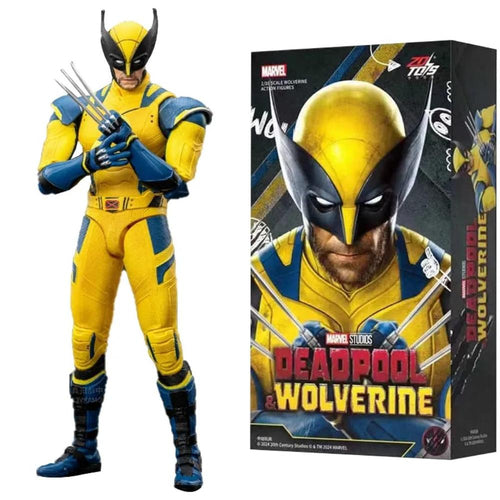 ZD Toys Original Marvel Deadpool Wolverine Action Figure - Yelow & Blue Costume | 1:10 Scale (15 Years till Grown Ups)