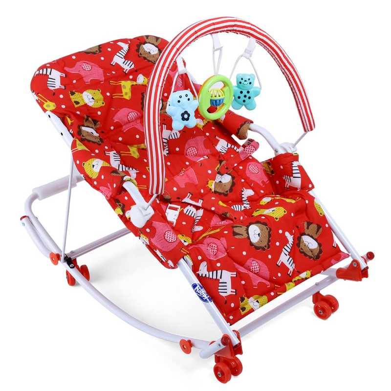 Rocko Swing Rocker 3 In 1 for Toddlers/Kids | Foldable Design | Removable Toy Bar | Cushioned Seat