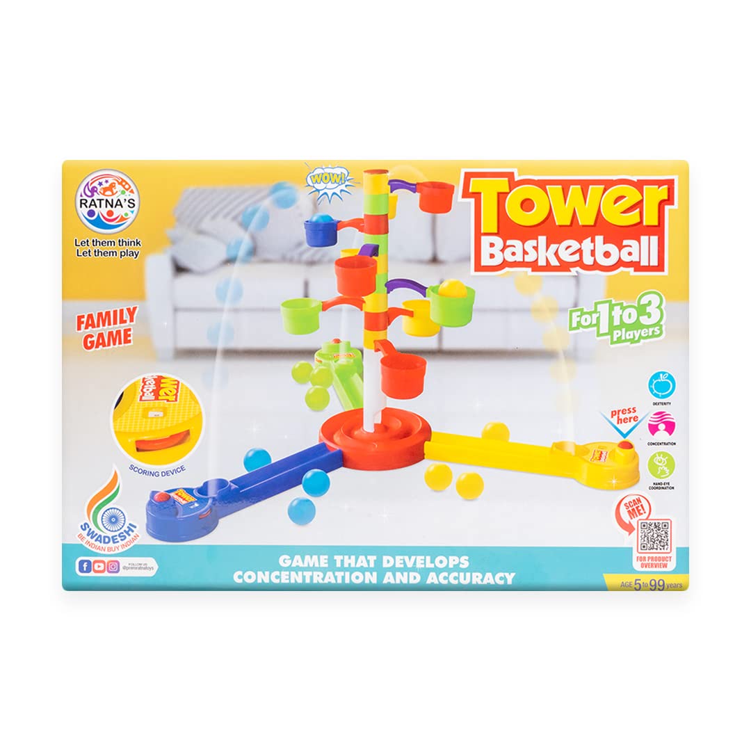 Ratna's Tower Basketball – Indoor Fun Family Game I For 1 to 3 Players