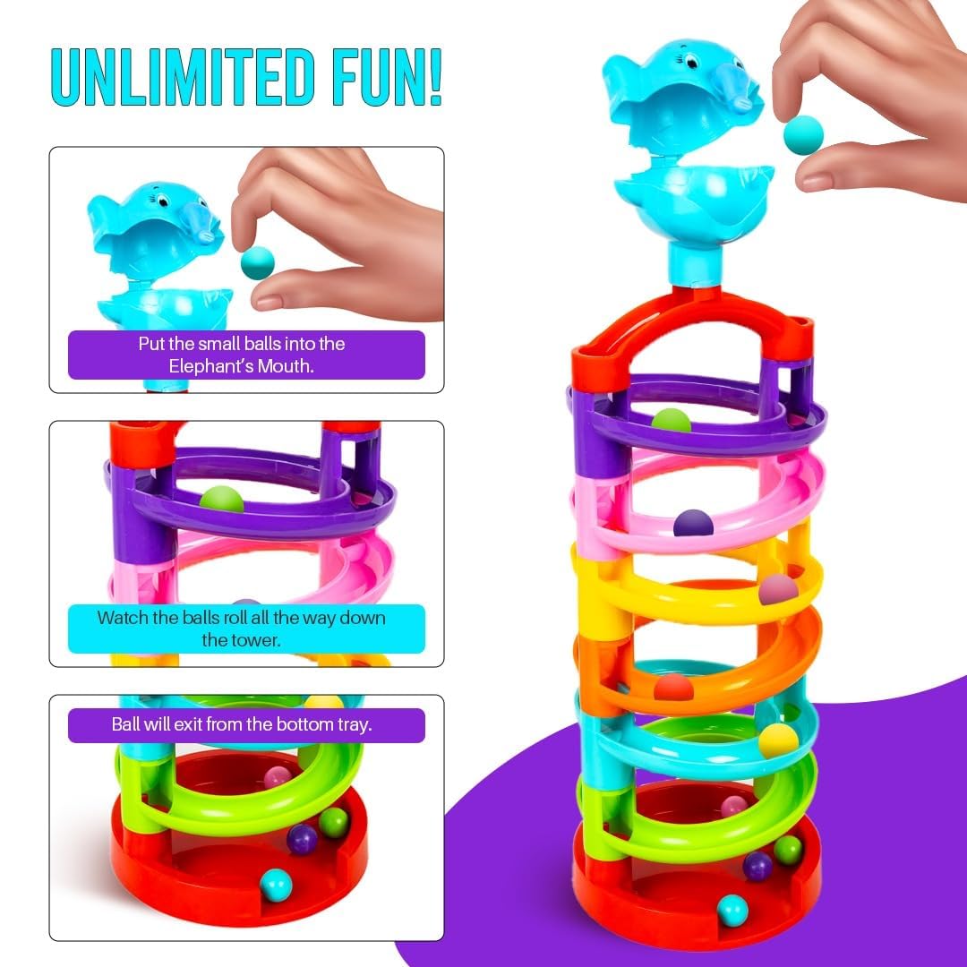 Ratna's Elephant Marble Run | Endless Rolling Fun