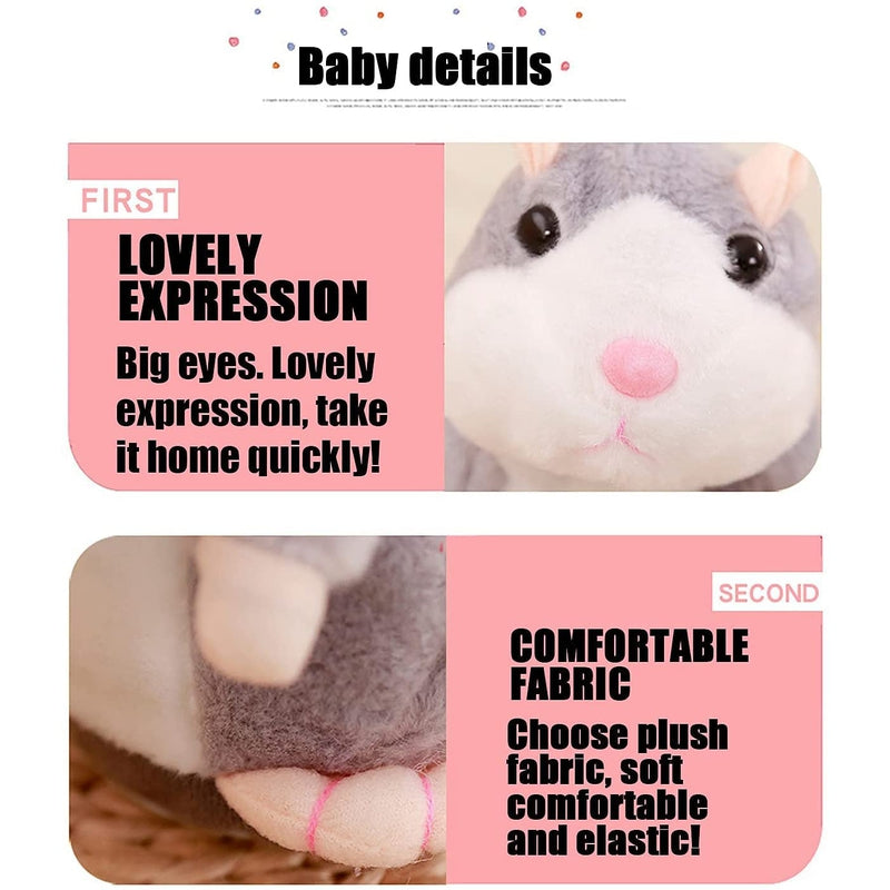 Talking Hamster Repeats What You Say (Educational Talking Toy) - Brown