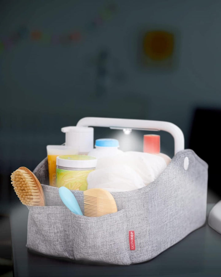 Skip Hop Light Up Diaper Caddy Organizer - Touch Handle Button for Light | Grey