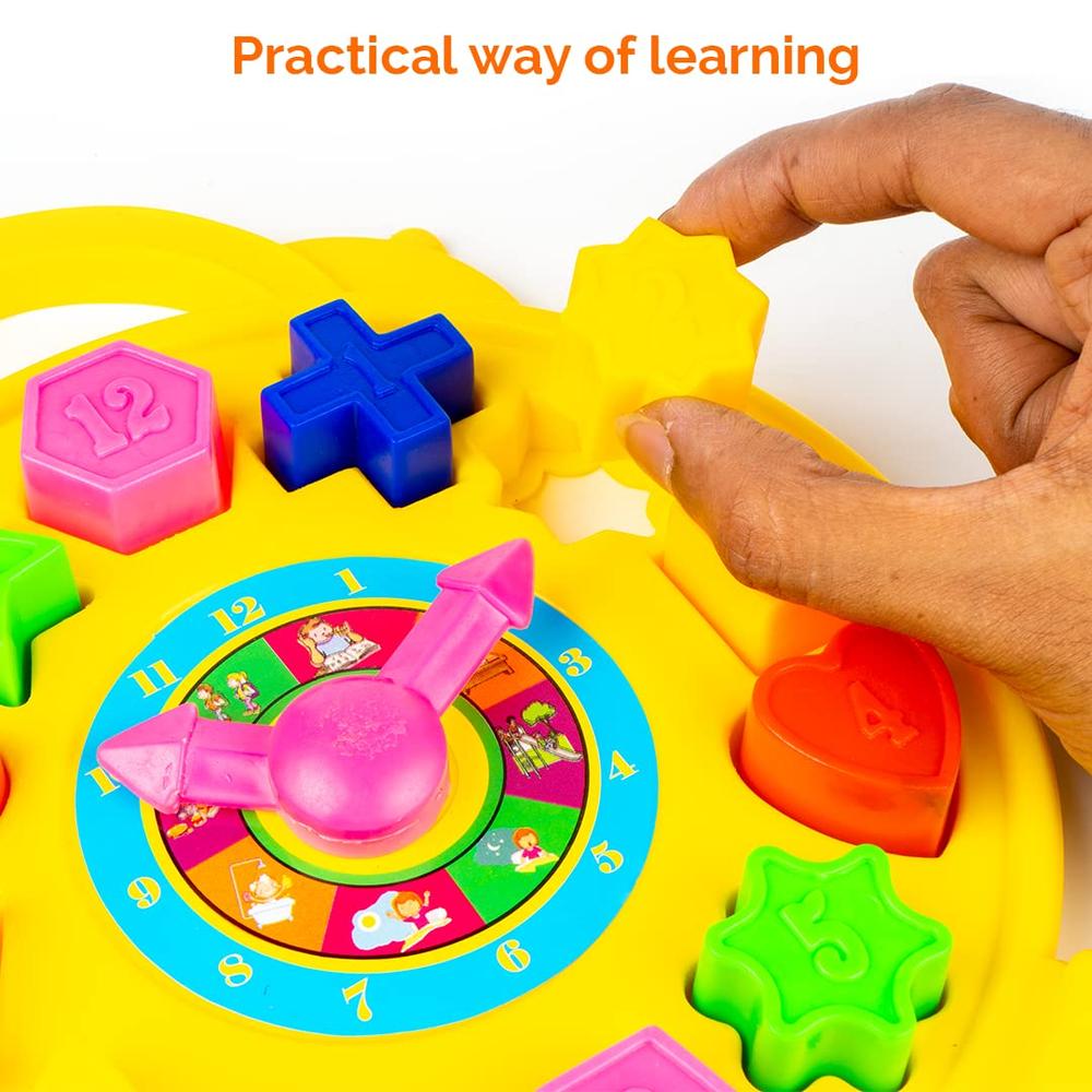 Ratna's Educational 2 in 1 Puzzle Clock | Shapes for Kids to Learn timings