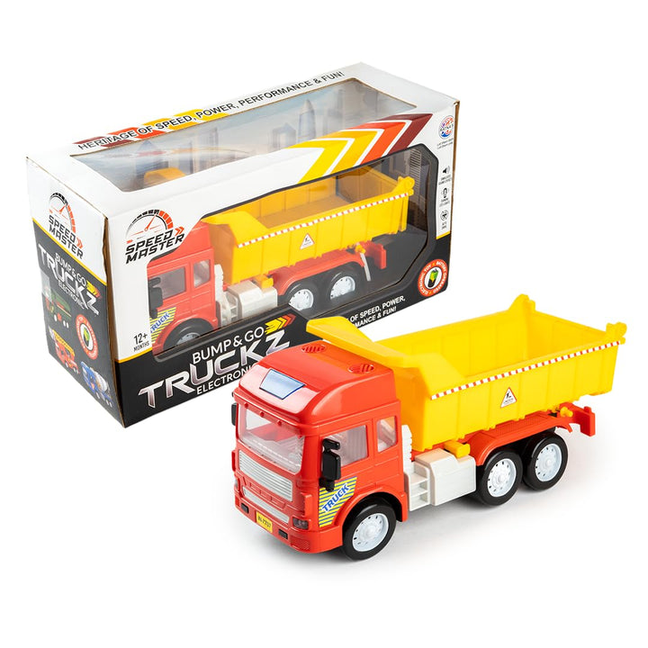 Ratna's Electronic Dumper Truck Toy | Self-Moving with Lights and Sounds