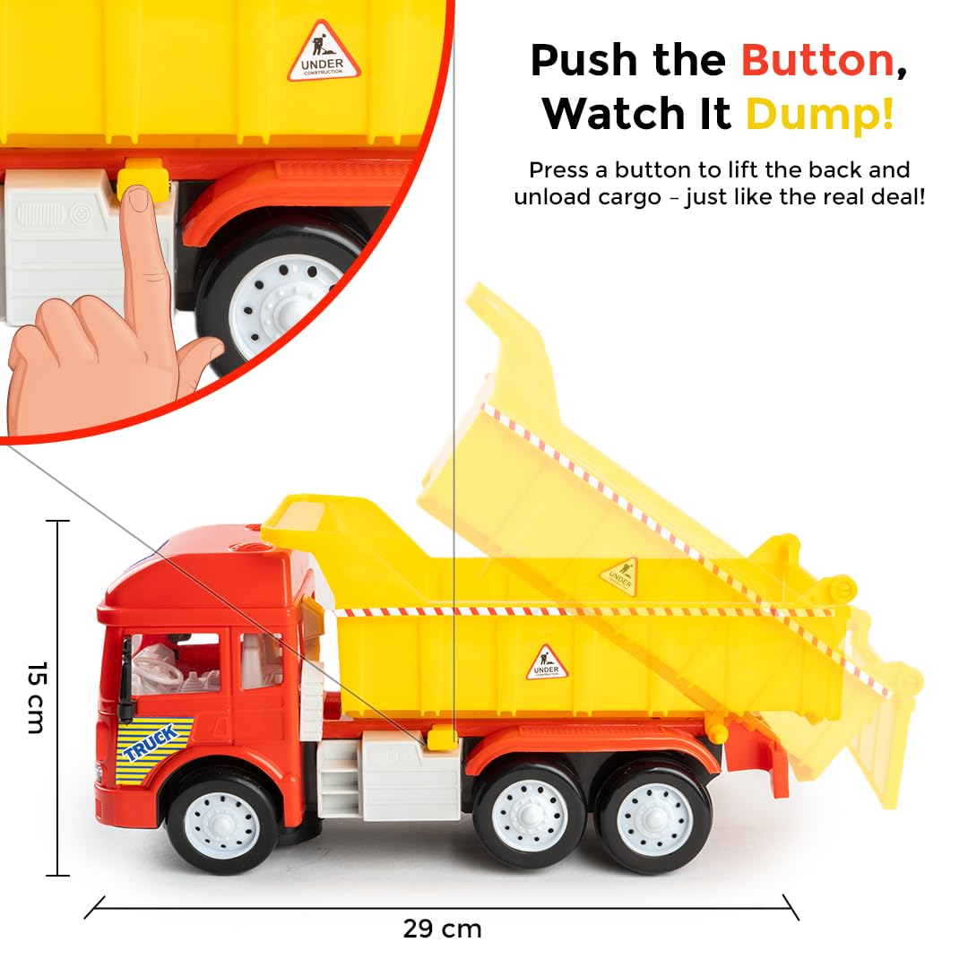 Ratna's Electronic Dumper Truck Toy | Self-Moving with Lights and Sounds