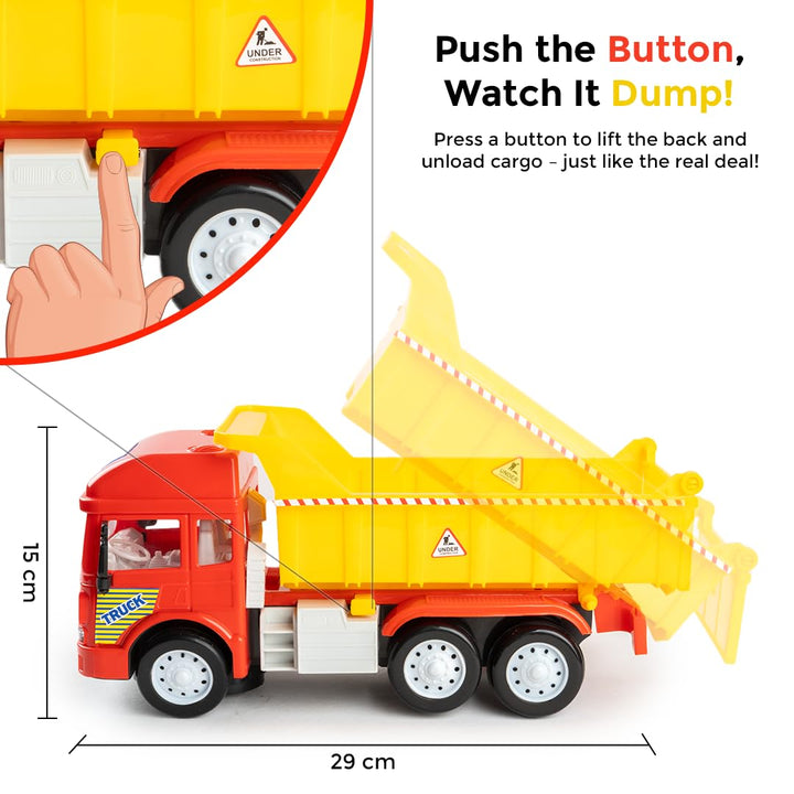 Ratna's Electronic Dumper Truck Toy | Self-Moving with Lights and Sounds