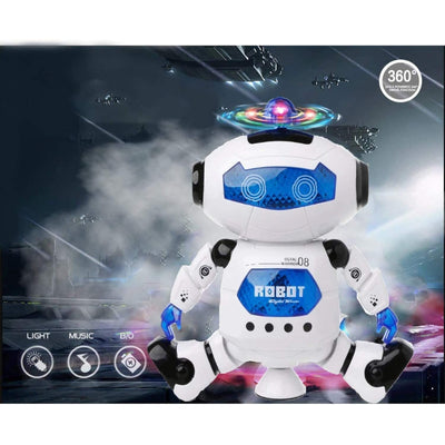 360° Spinning Dancing Robot Toy with LED Light and Music (Battery Exclude)