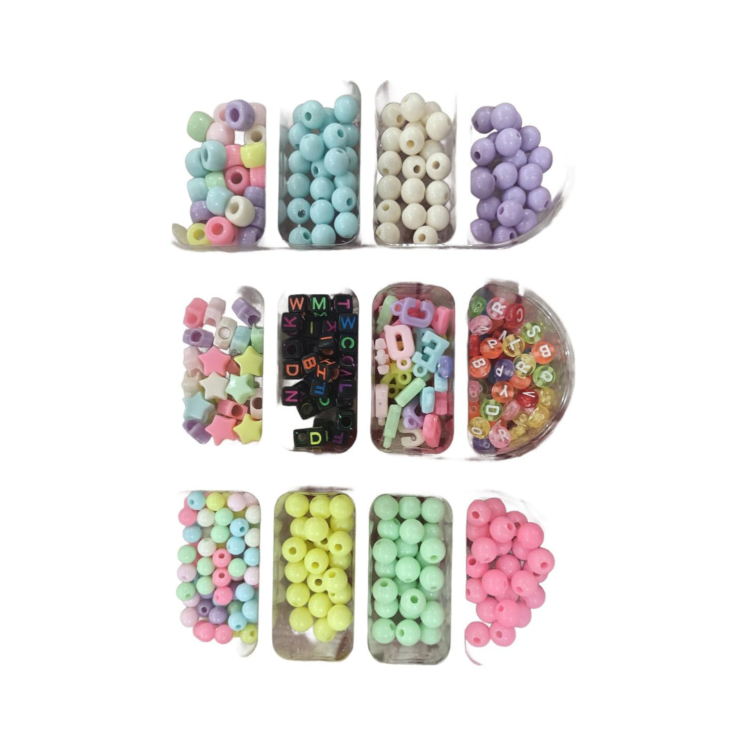 Ekta Ice Pop Beads & Charms Set | DIY Jewellery Making Kit with Alphabets Bead