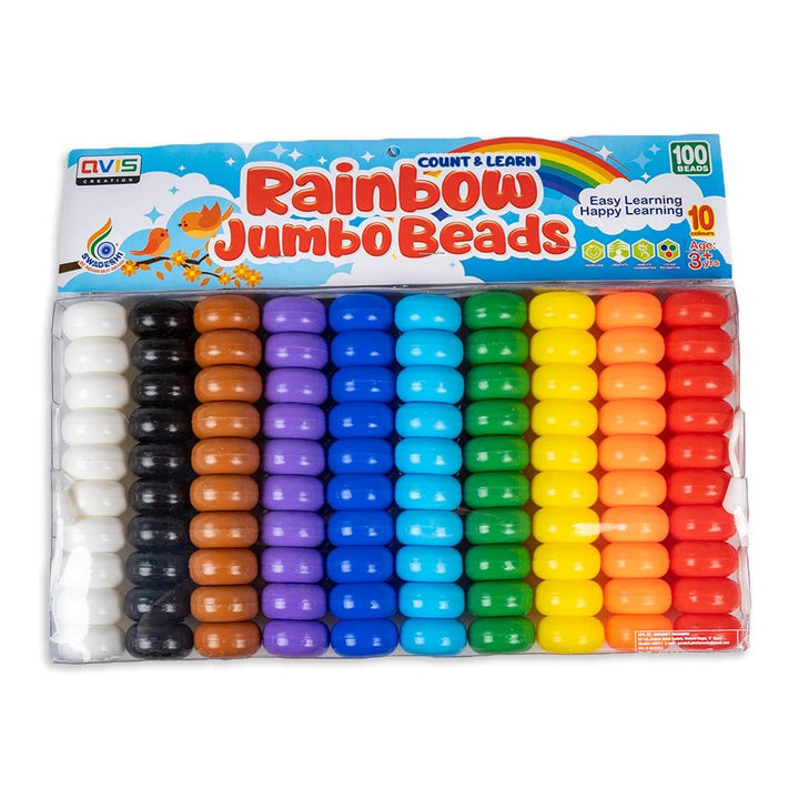 Avis by Ratna Rainbow Jumbo Beads – Counting & Learning Educational Toy | 100 Beads