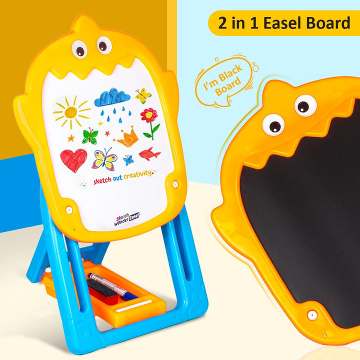 Avis by Ratna Sketch Wonder Easel | 2-in-1 Double-Sided Chalk & Marker Board