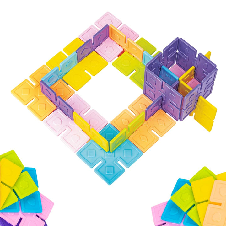 Ratna's Toddlers Architect Building Set | 60 Colourful Tiles